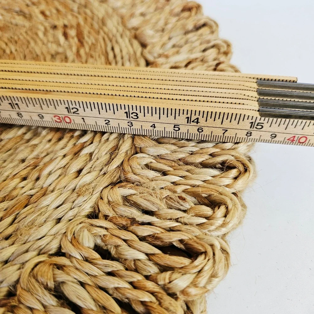 Kirkland's Home Round Jute Placemats Set of 4 Braided Woven Boho Table Chargers